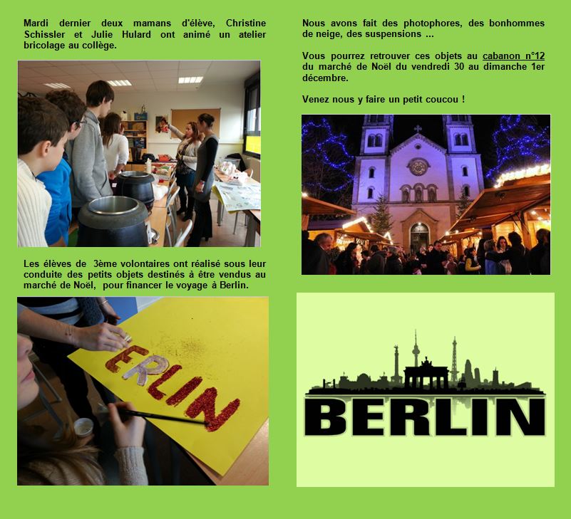 Berlin : atelier bricolage au collège et Marché de Noël post thumbnail image